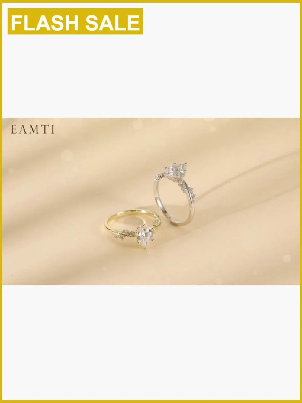 2CT Sterling Silver Cubic Zirconia Engagement Ring Wedd